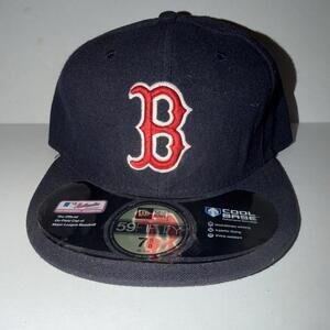New Era 59fifty Cool Base MLB Boston Red Sox Hat Fitted 7 5/8 On-Field Cap